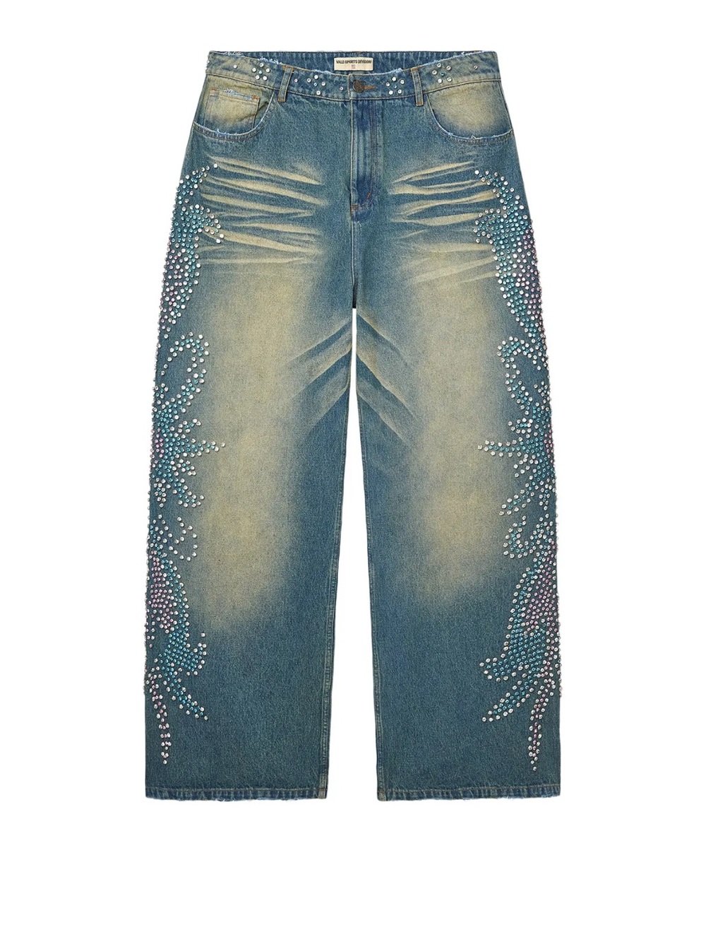 Val forever Rhinestone Studded Blue Gradient  Jeans